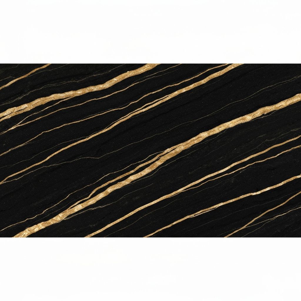 Mármol negro premium con vetas doradas